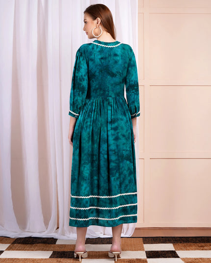 Teal Tie-Dye dress