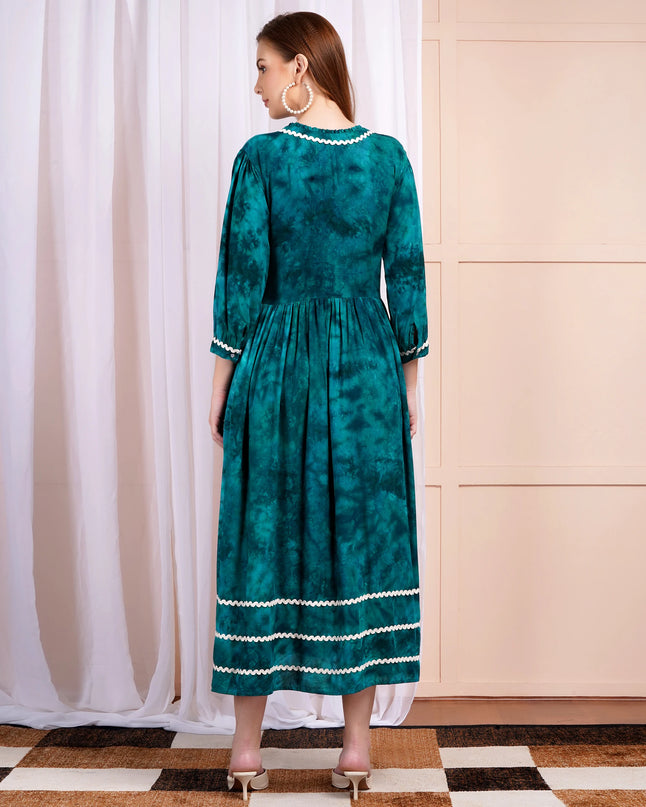 Teal Tie-Dye dress