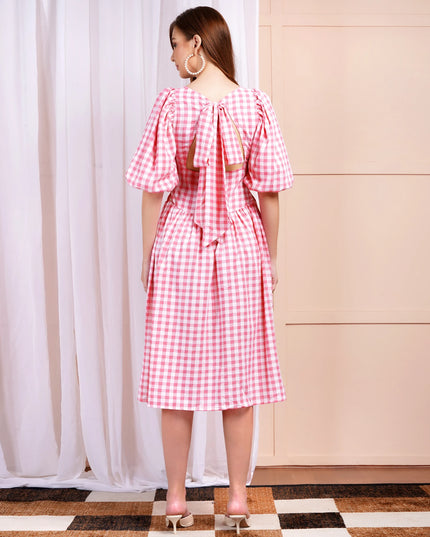 Pink Gigi Check Dress