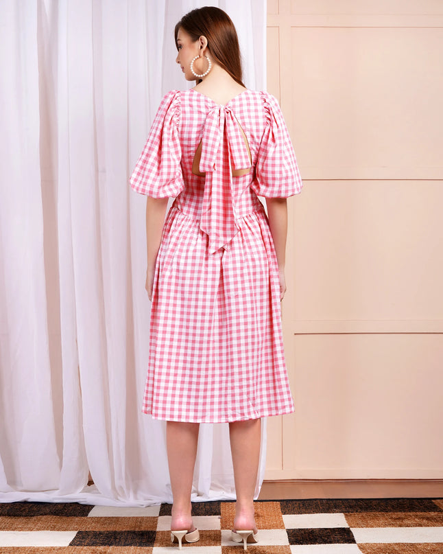 Pink Gigi Check Dress