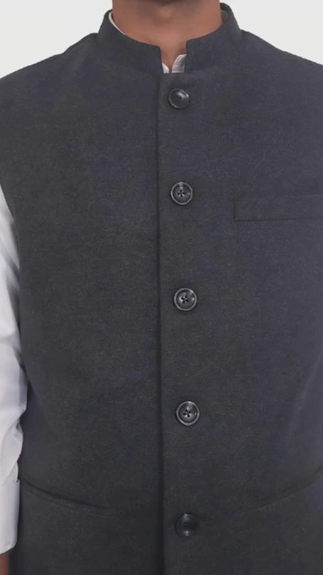 Classic Charcoal Nehru Vest