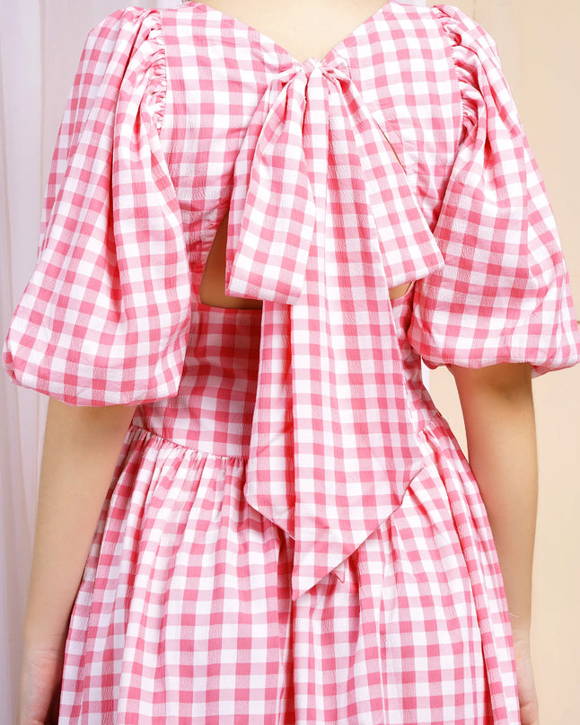 Pink Gigi Check Dress