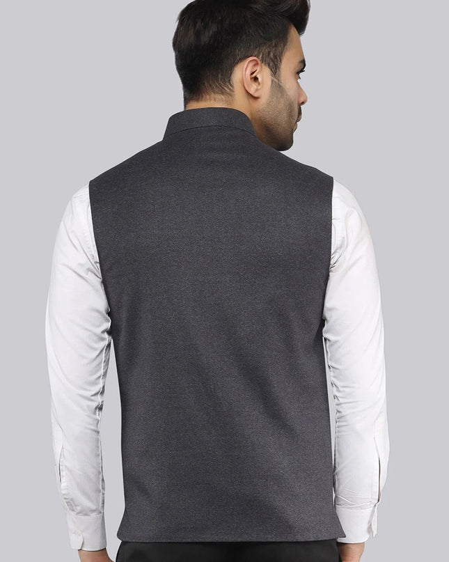 Classic Charcoal Nehru Vest MYMASHA