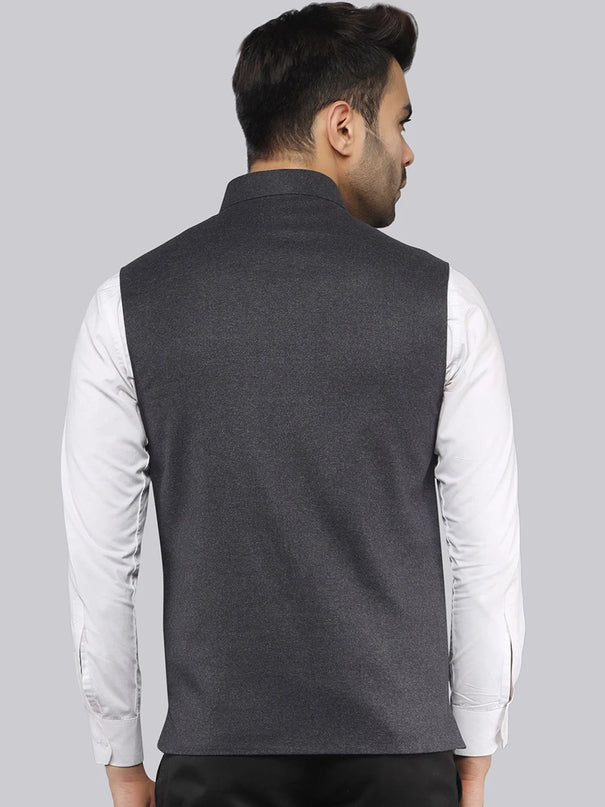 Classic Charcoal Nehru Vest