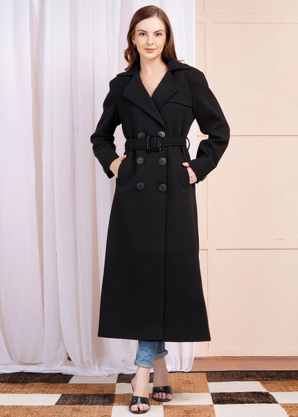 Black Oversized Trench Coat