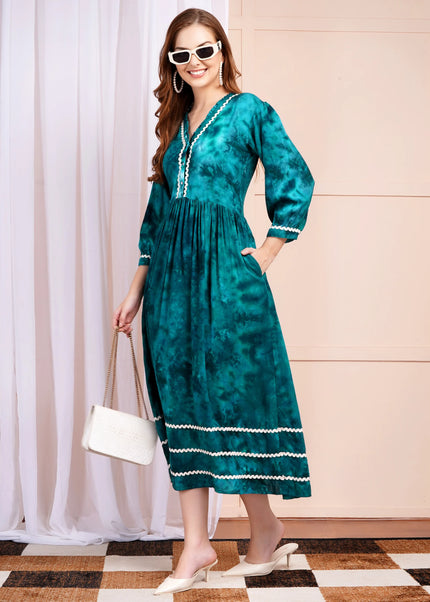 Teal Tie-Dye dress