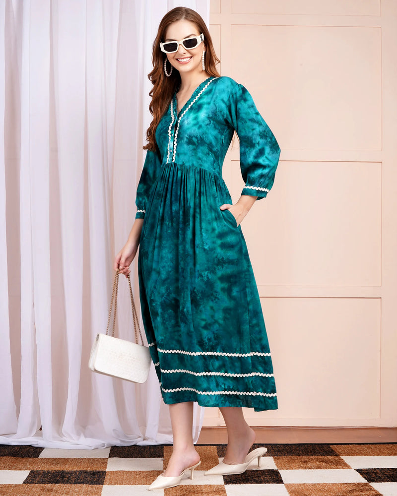 Teal Tie-Dye dress