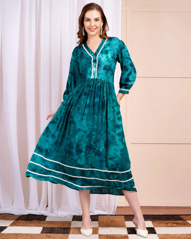 Teal Tie-Dye dress MYMASHA