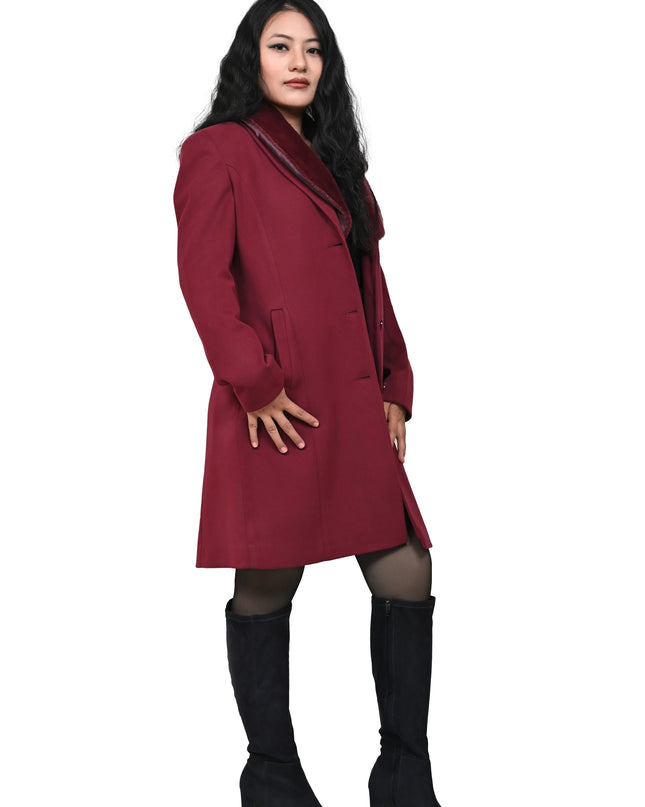 Crimson Velvet Glam Long Coat MYMASHA