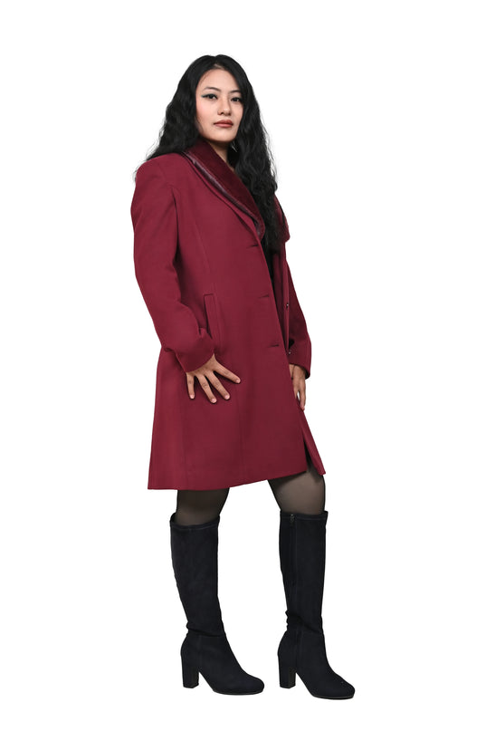 Crimson Velvet Glam Long Coat