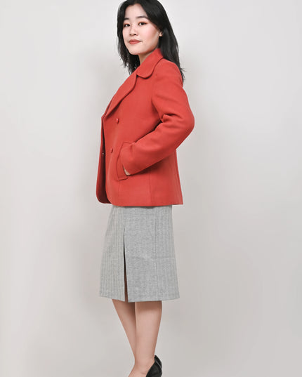 Women’s Scarlet Double-Breasted Short Coat