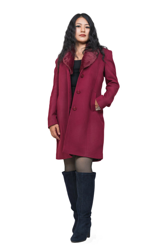 Crimson Velvet Glam Long Coat
